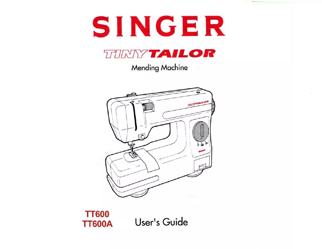 Mode d'emploi SINGER TINY TAYLOR TT600