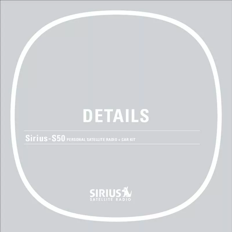 Mode d'emploi SIRIUS S50