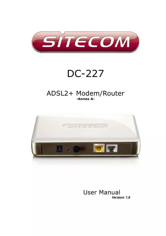 Mode d'emploi SITECOM ADSL 2 MODEM DC-227