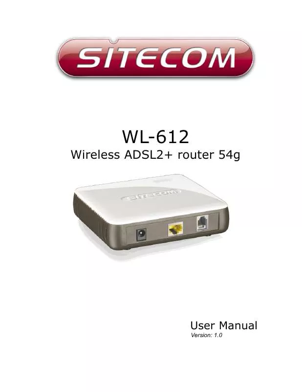 Mode d'emploi SITECOM WIRELESS ADSL 2 MODEM ROUTER 54G WL-612