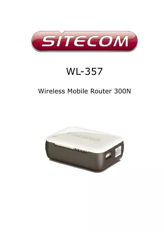 Mode d'emploi SITECOM WIRELESS MOBILE ROUTER 300N WL-357
