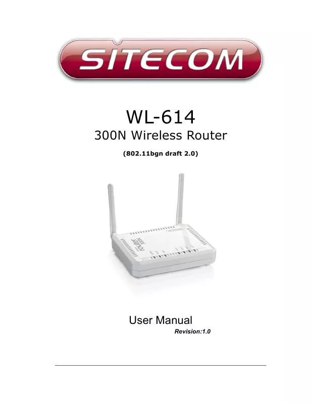 Mode d'emploi SITECOM WIRELESS ROUTER 300N - LIMITED EDITION WL-614