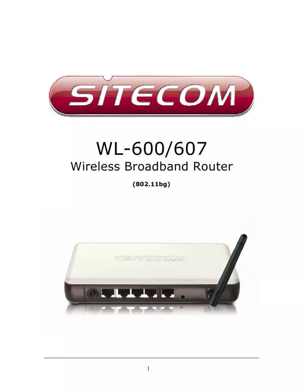Mode d'emploi SITECOM WIRELESS ROUTER 54G WL-607