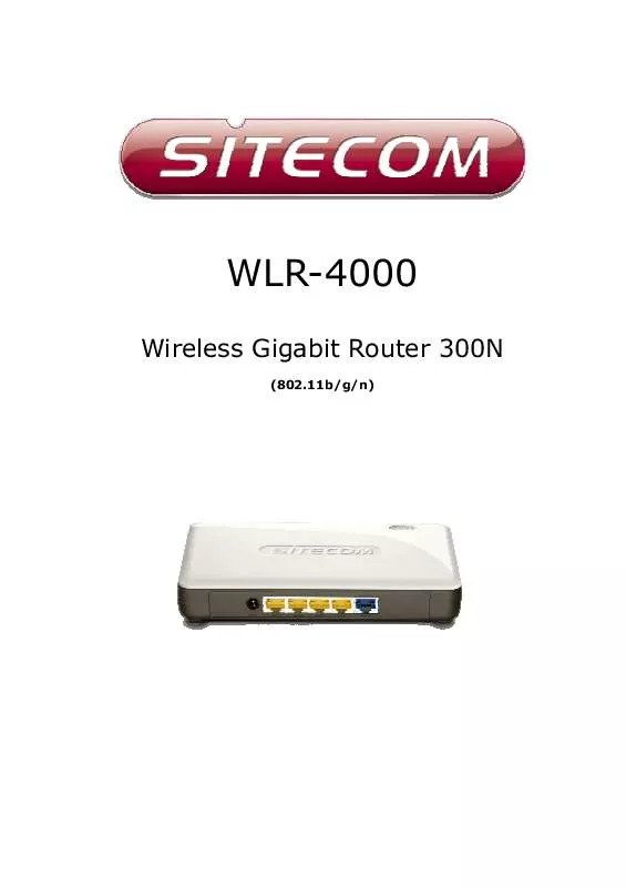 Mode d'emploi SITECOM WIRELESS GIGABIT ROUTER 300N X4 WLR-4000