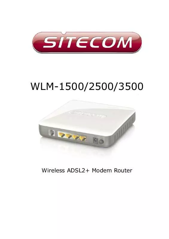 Mode d'emploi SITECOM WIRELESS MODEM ROUTER 150N X1 WLM-1500