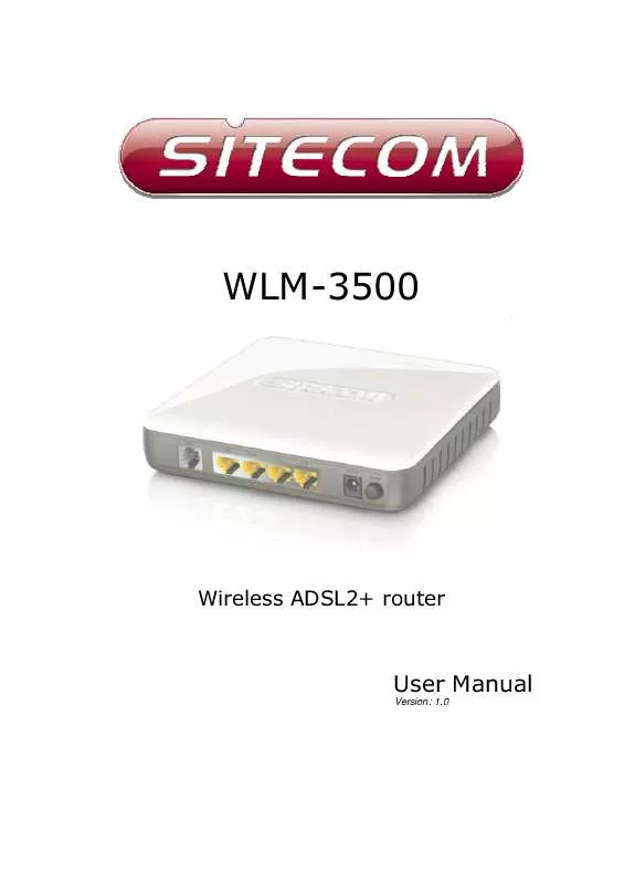 Mode d'emploi SITECOM WIRELESS MODEM ROUTER 300N X3 WLM-3500