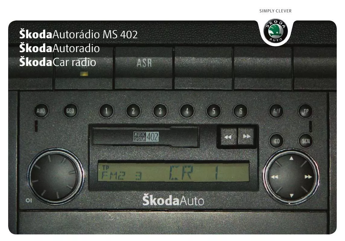 Mode d'emploi SKODA CAR RADIO MS 402