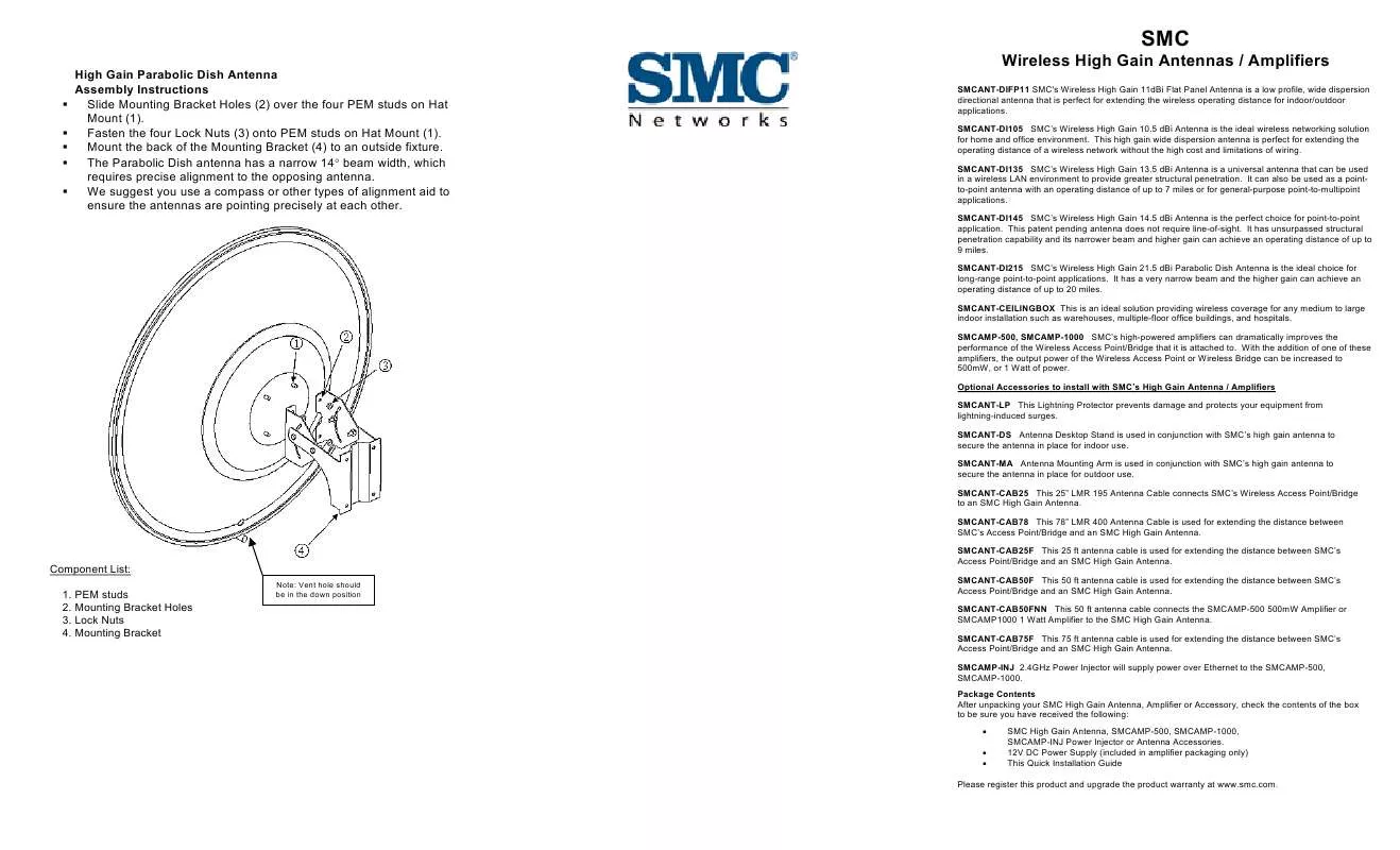 Mode d'emploi SMC ANT-DI105