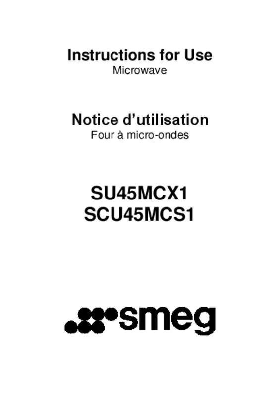 Mode d'emploi SMEG SCU45MCS1