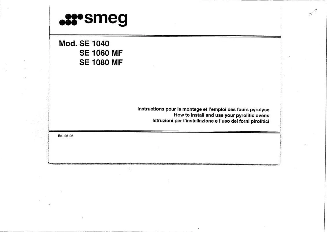 Mode d'emploi SMEG SE1080MF