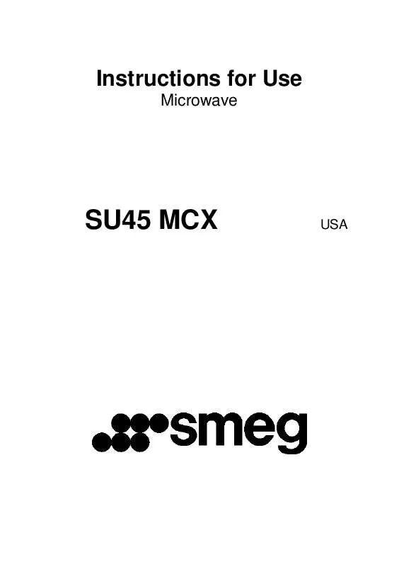Mode d'emploi SMEG SU45MCX
