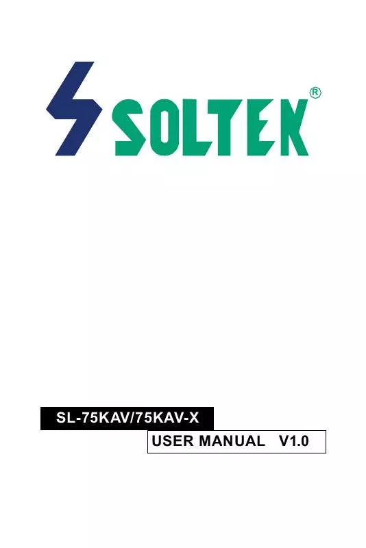 Mode d'emploi SOLTEK 75KAV-X