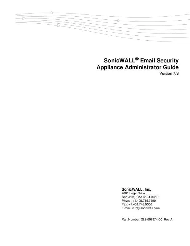 Mode d'emploi SONICWALL EMAIL SECURITY APPLIANCE