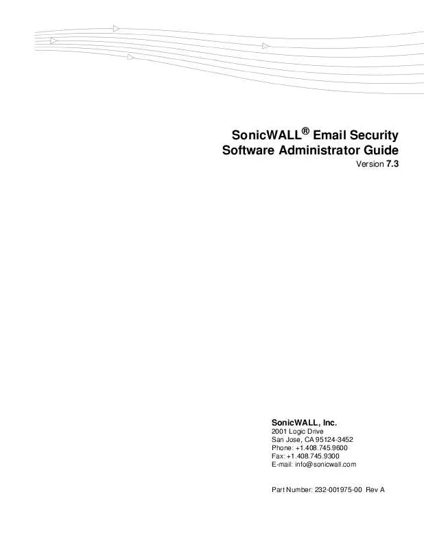 Mode d'emploi SONICWALL EMAIL SECURITY SOFTWARE