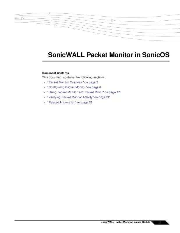 Mode d'emploi SONICWALL SONICOS 5.8 PACKET MONITOR