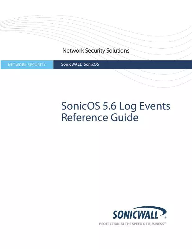 Mode d'emploi SONICWALL SONICOS LOG EVENTS REFERENCE