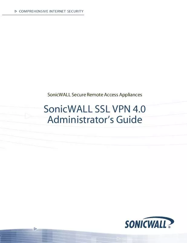 Mode d'emploi SONICWALL SONICWALL SSL VPN 4.0