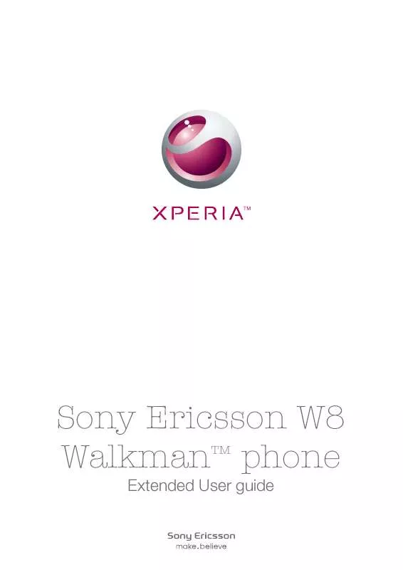 Mode d'emploi SONY ERICSSON W8 WALKMAN PHONE