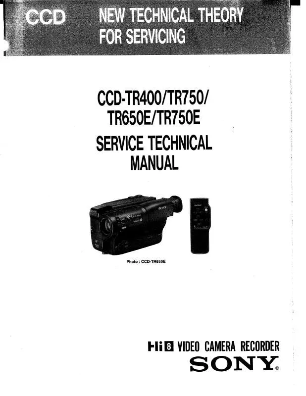 Mode d'emploi SONY CCD-TR650E