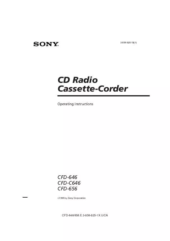 Mode d'emploi SONY CFD-646