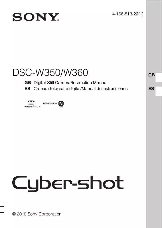 Mode d'emploi SONY CYBER-SHOT DSC-W350/L