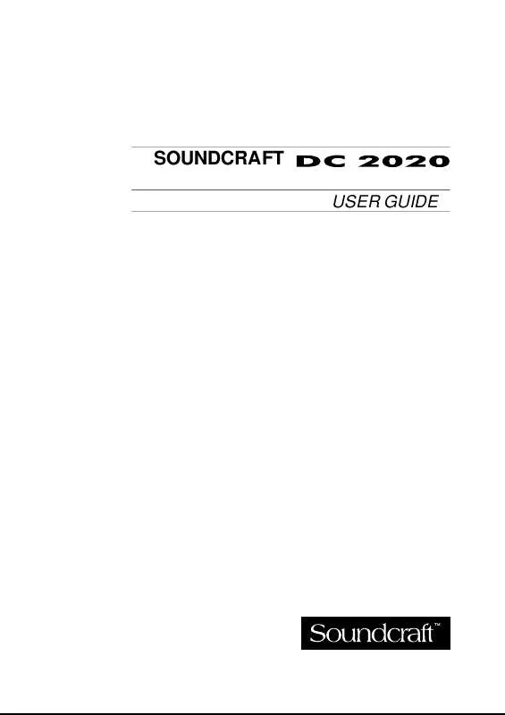 Mode d'emploi SOUNDCRAFT DC 2020