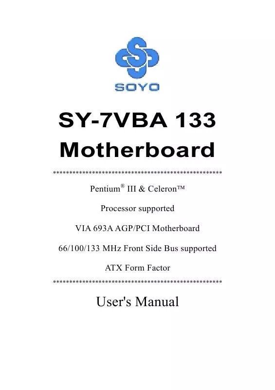 Mode d'emploi SOYO SY-7VBA 133