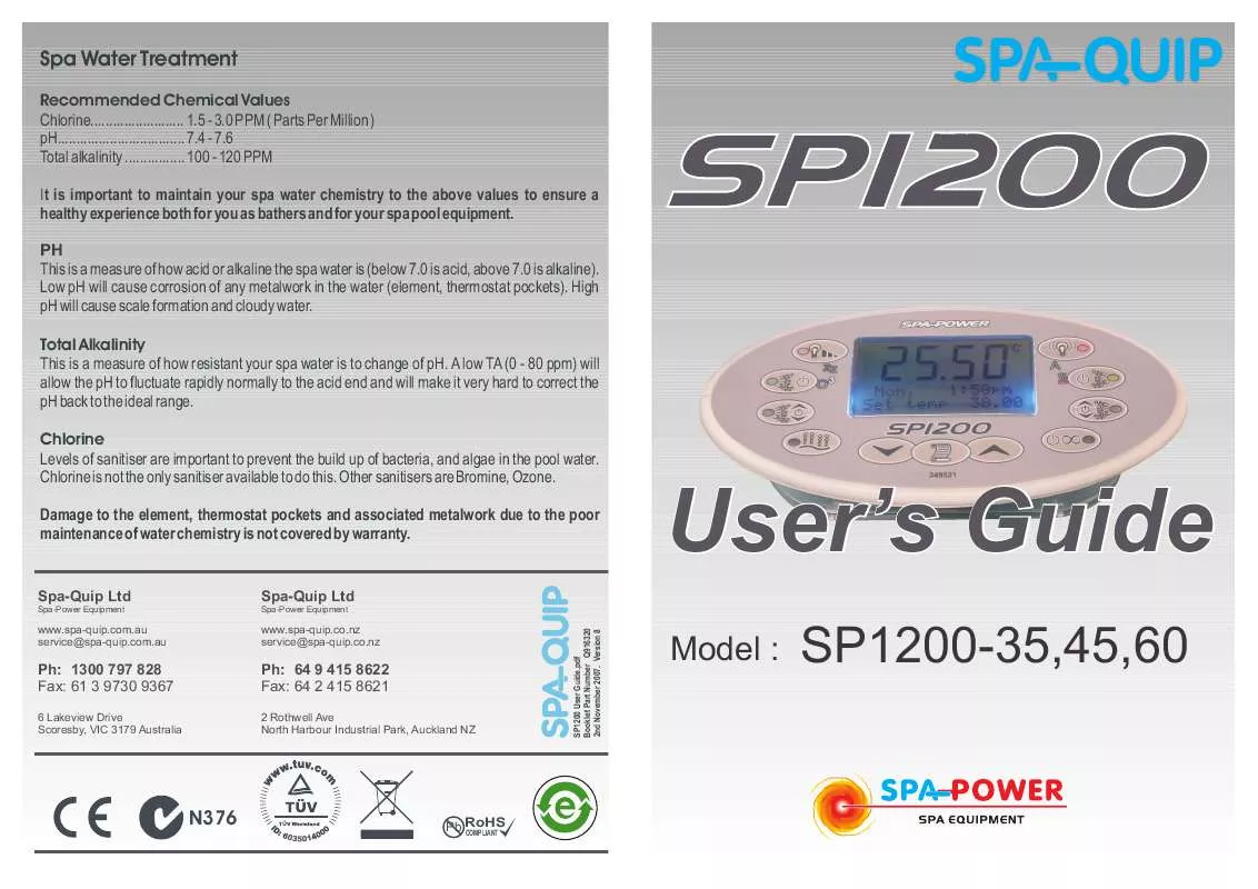 Mode d'emploi SPA-QUIP SP-1200
