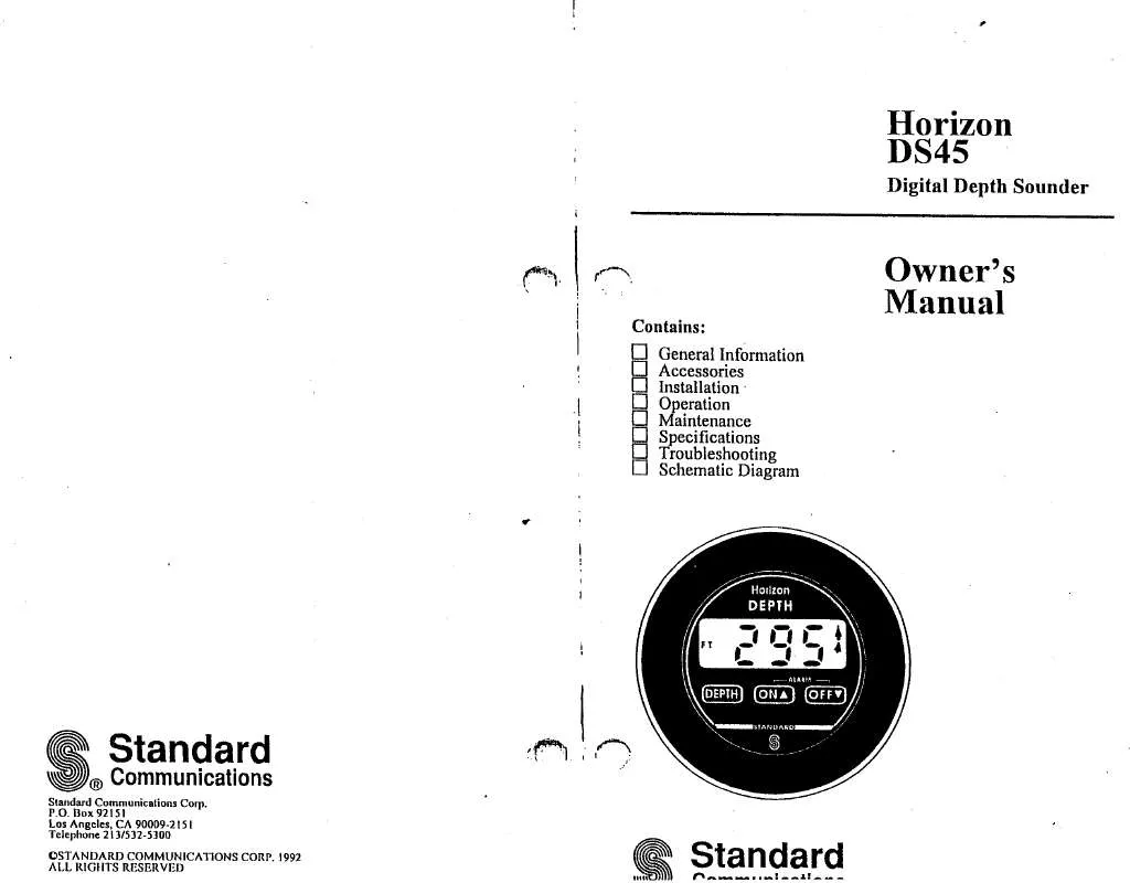 Mode d'emploi STANDARD HORIZON DS45