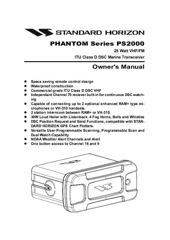 Mode d'emploi STANDARD HORIZON PHANTOM PS2000