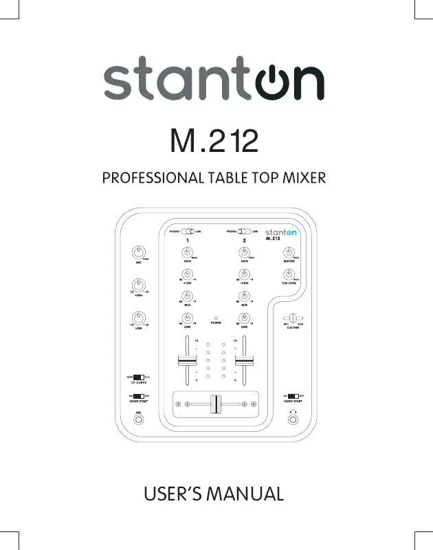 Mode d'emploi STANTON M.212