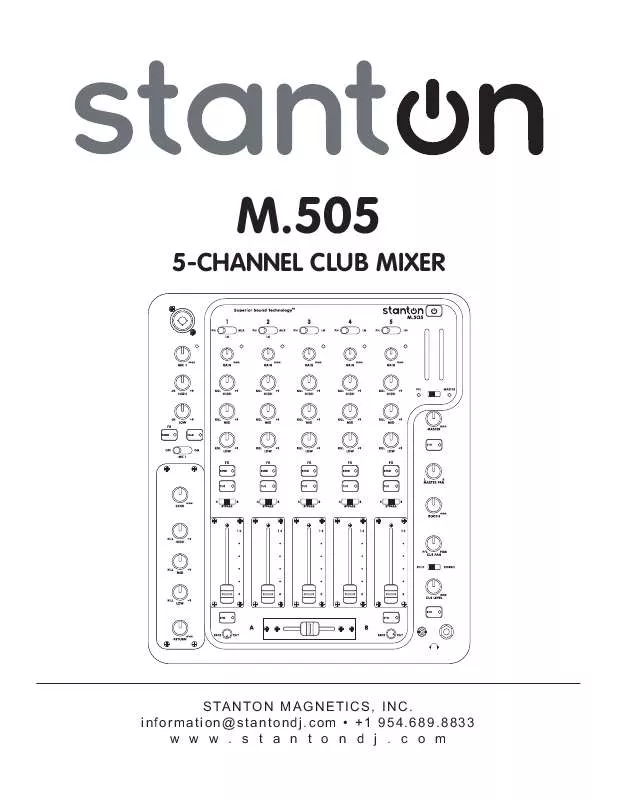 Mode d'emploi STANTON M.505