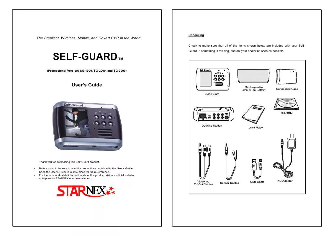Mode d'emploi STARNEX SELF-GUARD SG-3000