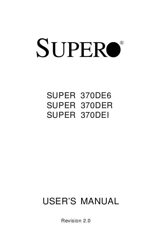 Mode d'emploi SUPERMICRO SUPER 370DE6