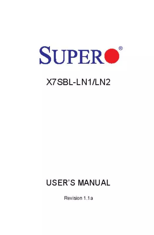 Mode d'emploi SUPERMICRO X7SBL-LN2