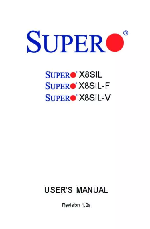 Mode d'emploi SUPERMICRO X8SIL