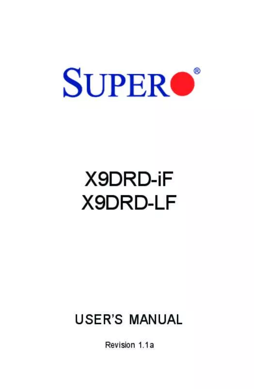 Mode d'emploi SUPERMICRO X9DRD-EF