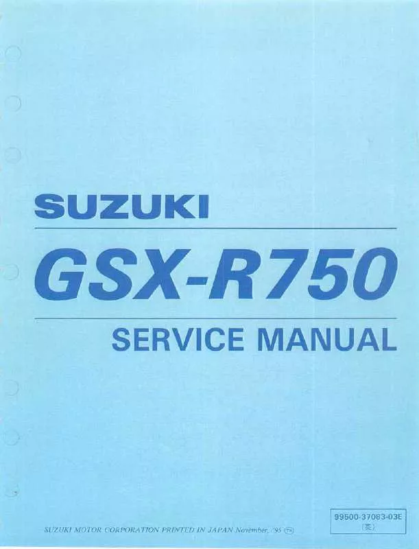 Mode d'emploi SUZUKI GSX-R750
