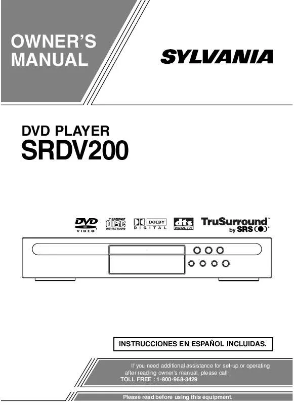 Mode d'emploi SYLVANIA SRDV200