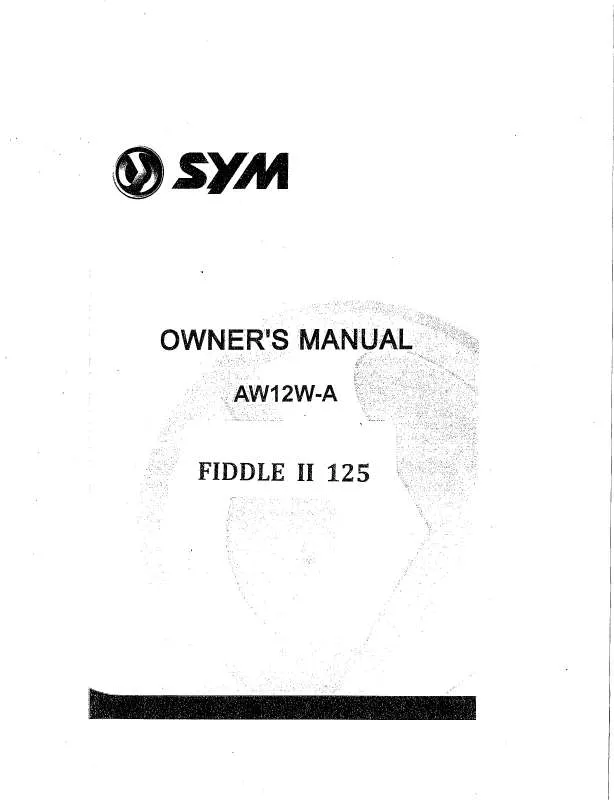 Mode d'emploi SYM FIDDLE II 125