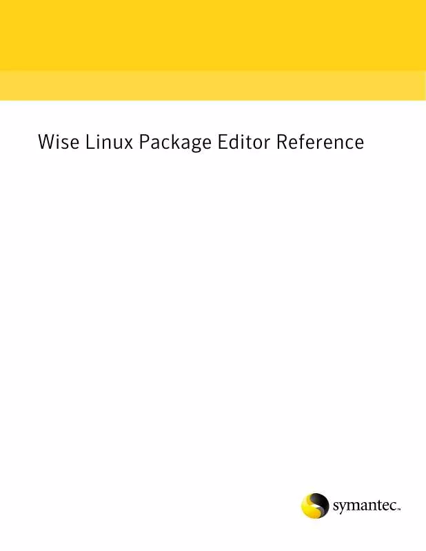 Mode d'emploi SYMANTEC WISE LINUX PACKAGE EDITOR 8.0
