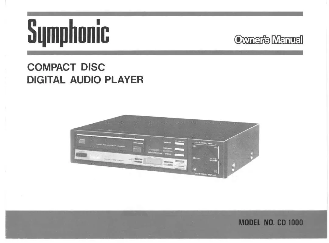 Mode d'emploi SYMPHONIC CD1000