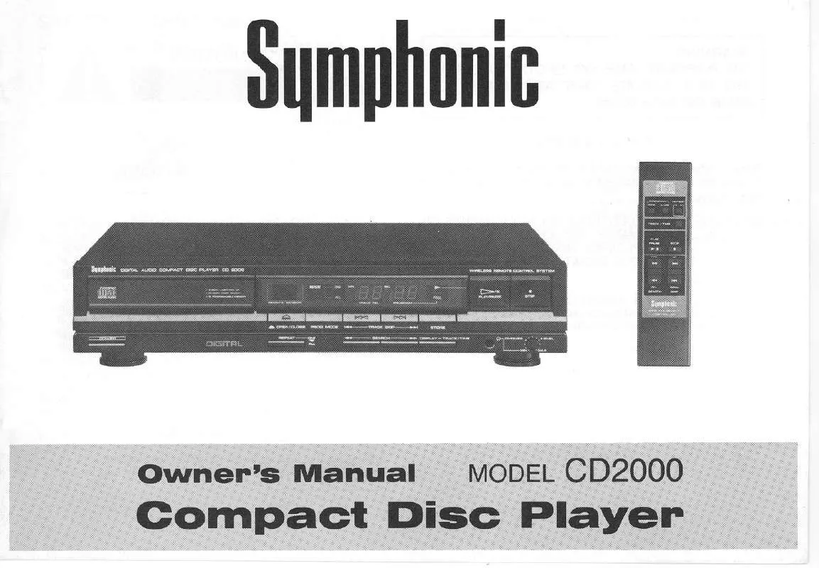 Mode d'emploi SYMPHONIC CD2000
