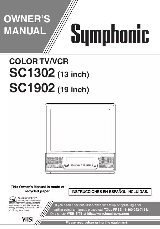 Mode d'emploi SYMPHONIC SC1302
