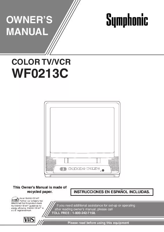 Mode d'emploi SYMPHONIC WF0213C