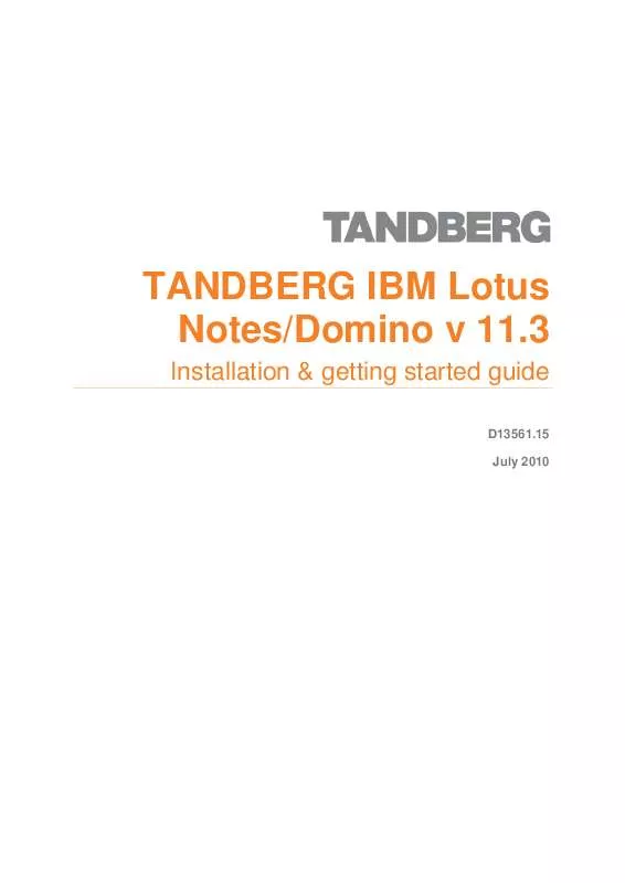 Mode d'emploi TANDBERG TANDBERG IBM LOTUS NOTES-DOMINO V 11.3