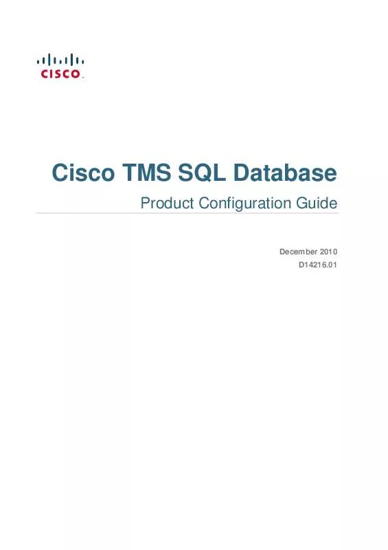Mode d'emploi TANDBERG TMS SQL DATABASE