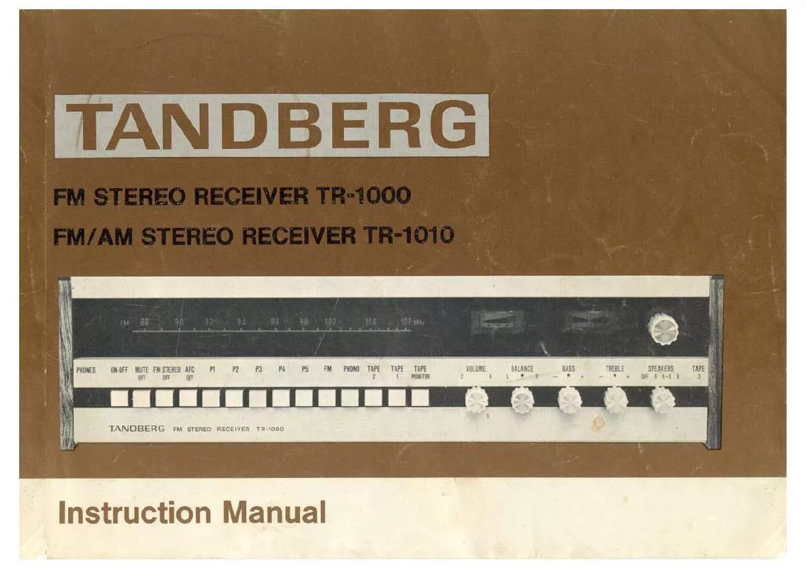 Mode d'emploi TANDBERG TR-1000