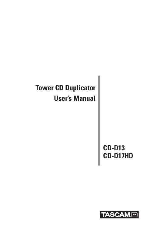 Mode d'emploi TASCAM CD-D17HD