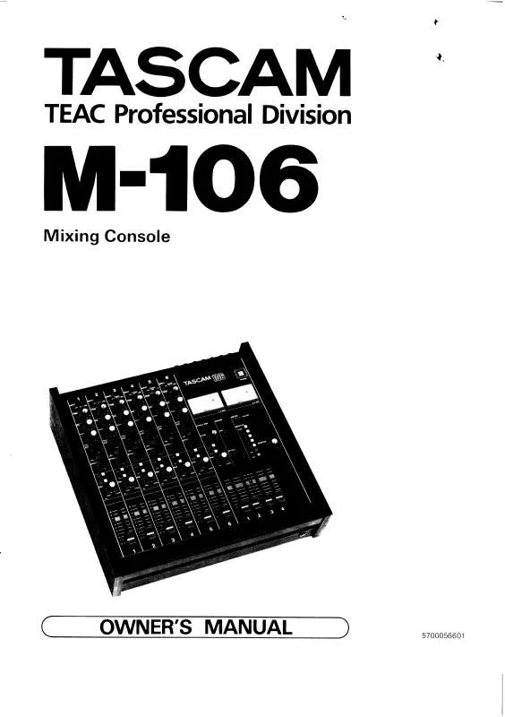 Mode d'emploi TASCAM M-106